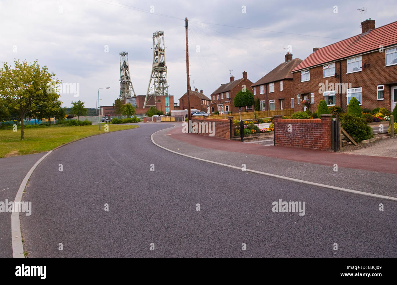 Clipstone colliery viewed over village houses in the process of being