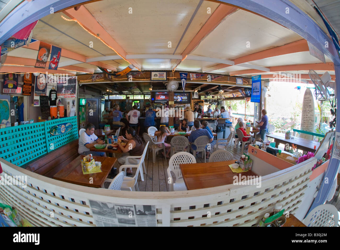 Interior of Skinny Legs Bar and Grill in Coral Bay on the caribbean