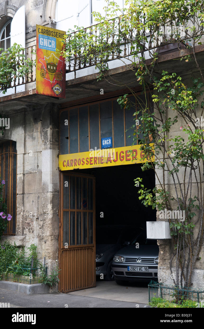 Old French garage Stock Photo Alamy