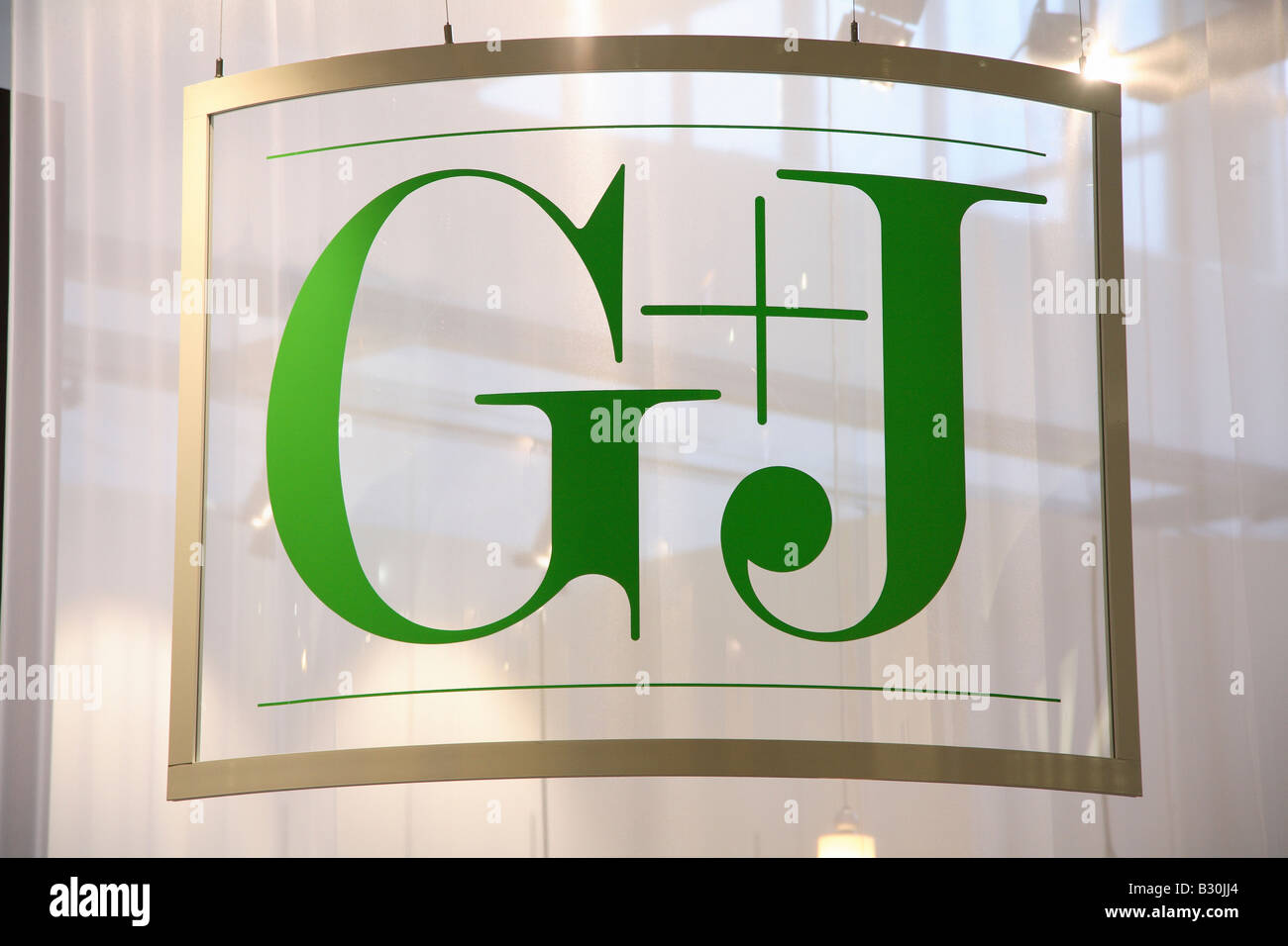 The logo of Gruner and Jahr at the Internationale Tourismus-Boerse fair 2007 in Berlin, Germany Stock Photo