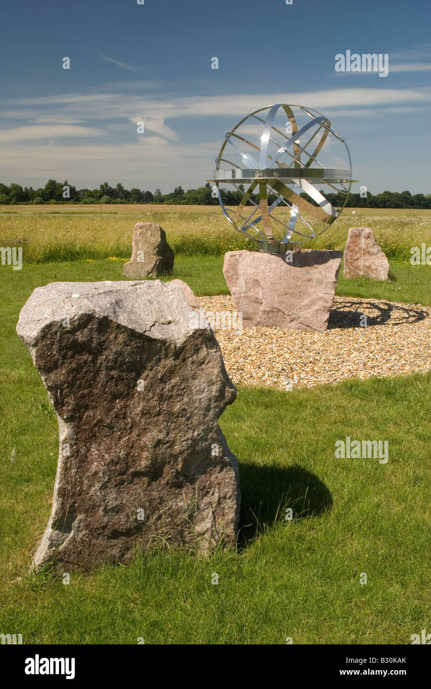 The Armillary Sphere at Eton College Rowing Centre at Dorney Lake Berkshire. Presented to Eton College Stock Photo