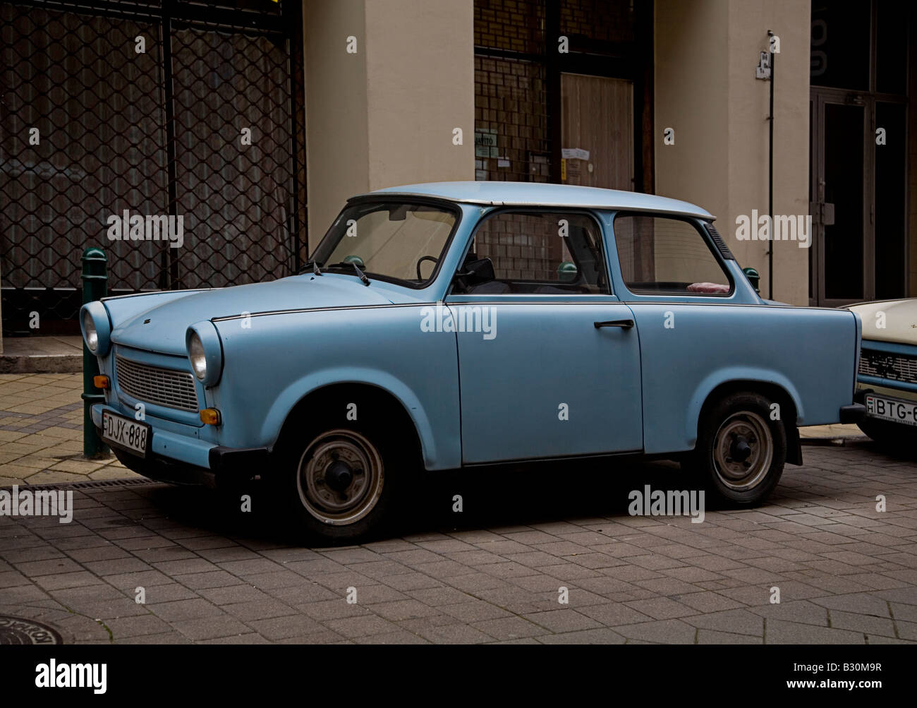Trabant Car parked on a street in Budapest Hungary Stock Photo