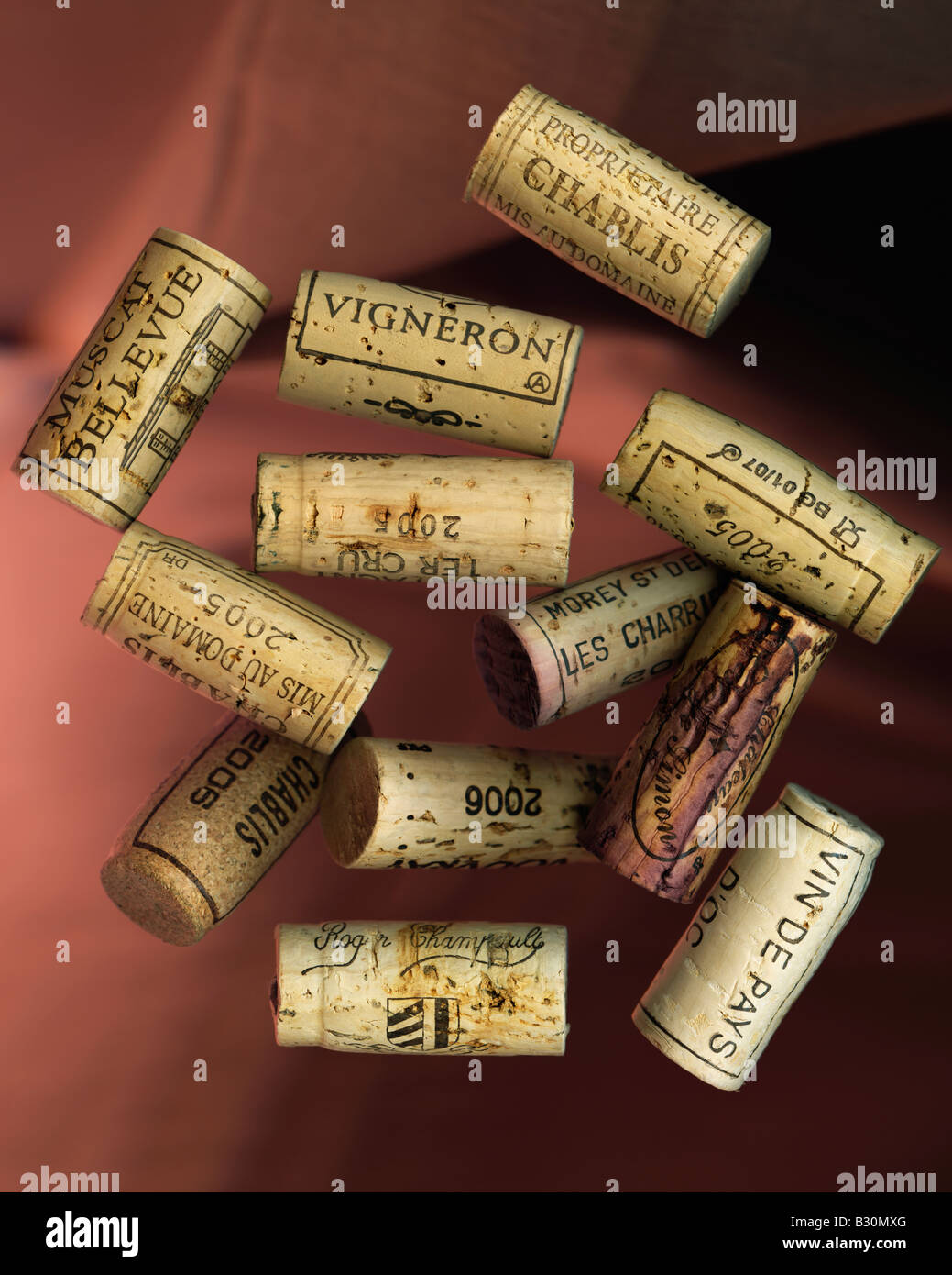 selection of Fine wine corks Stock Photo
