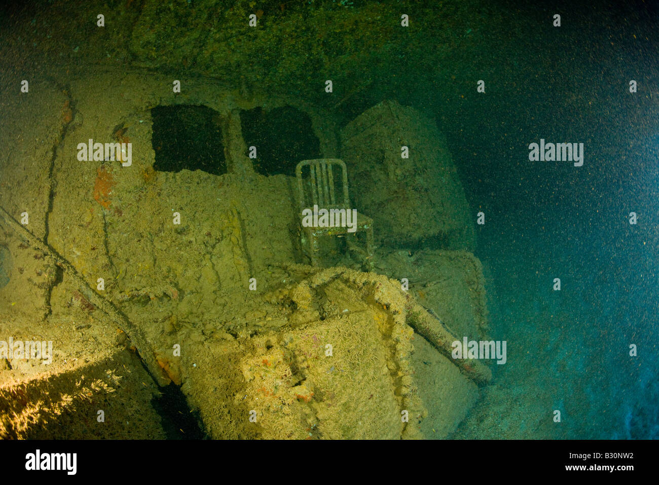 Wreckage of USS Arkansas Battleship Marshall Islands Bikini Atoll Micronesia Pacific Ocean Stock Photo