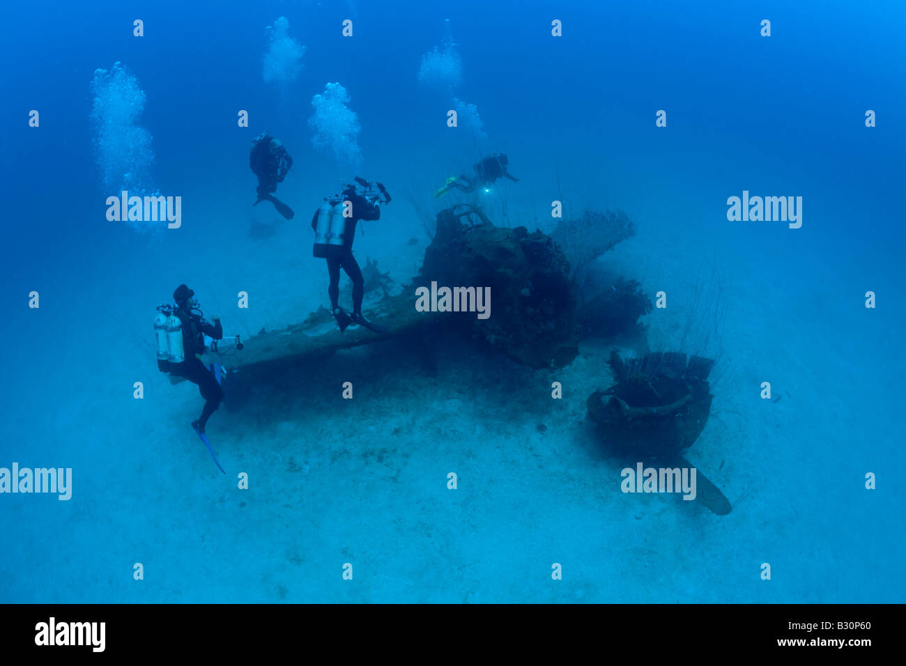 Diver and Bomber near to USS Saratoga Marshall Islands Bikini Atoll  Micronesia Pacific Ocean Stock Photo - Alamy