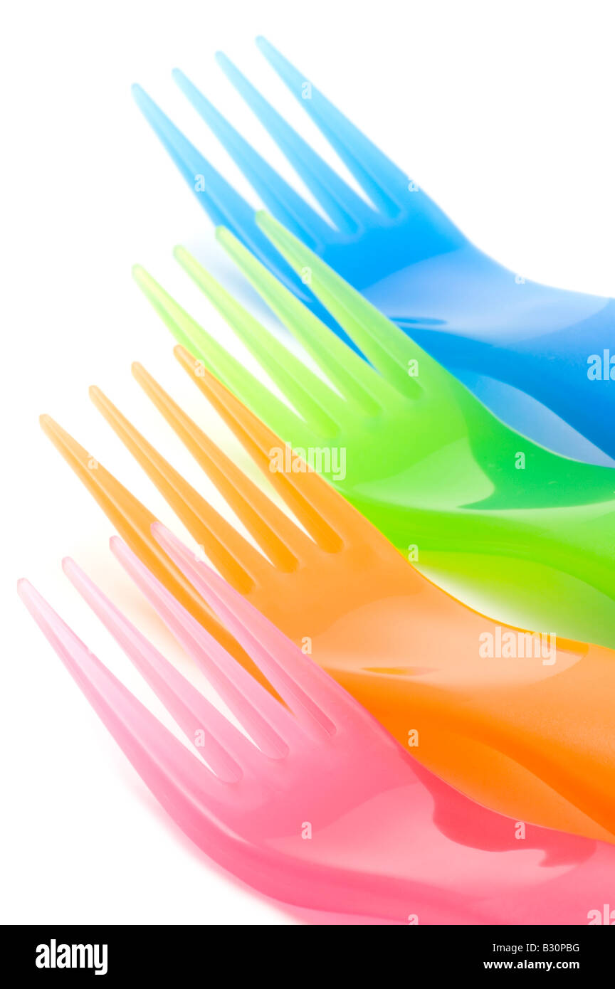 object on white kitchen utensil plastic fork Stock Photo Alamy