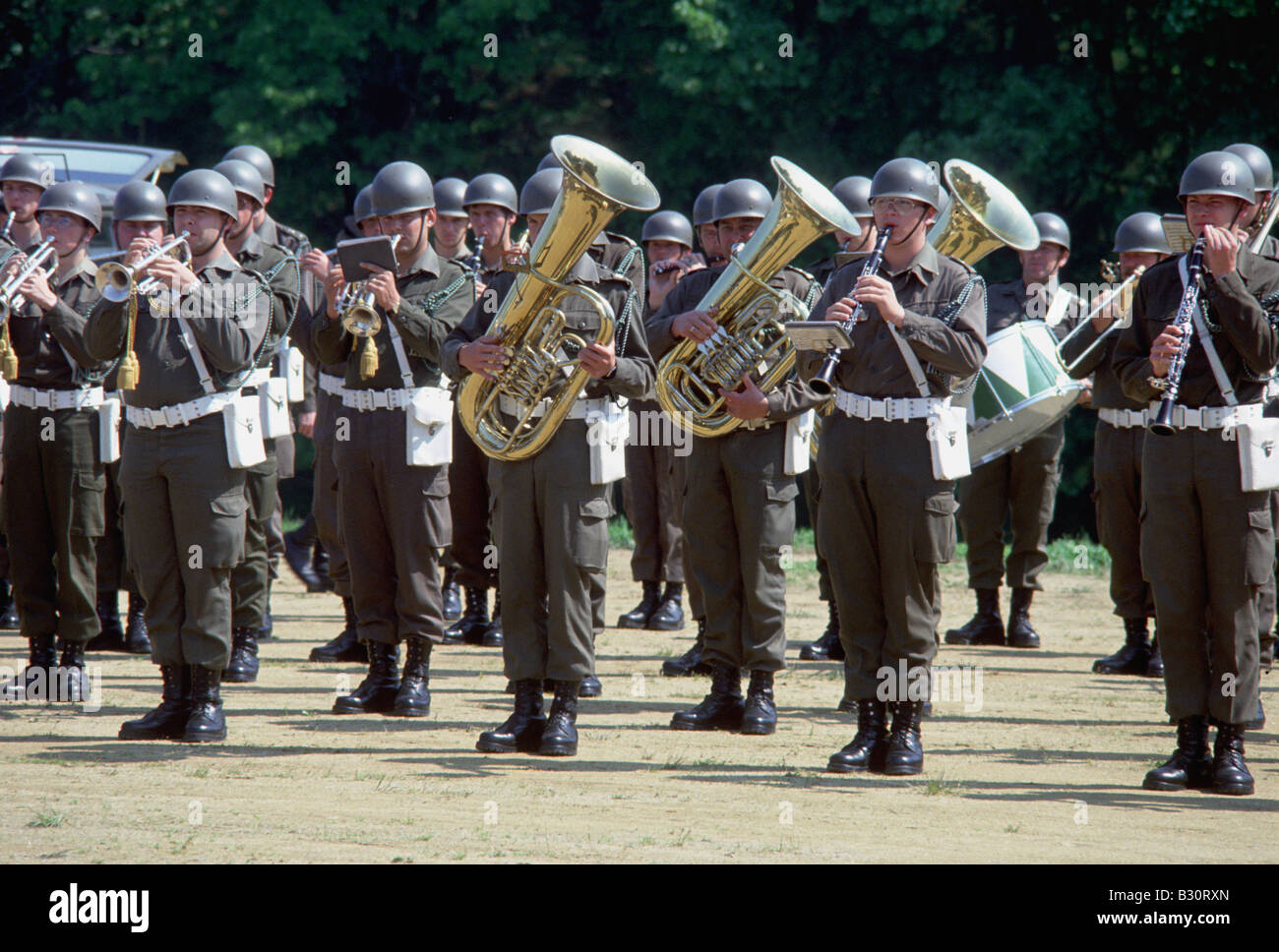 Military brass music at an event Stock Photo Alamy