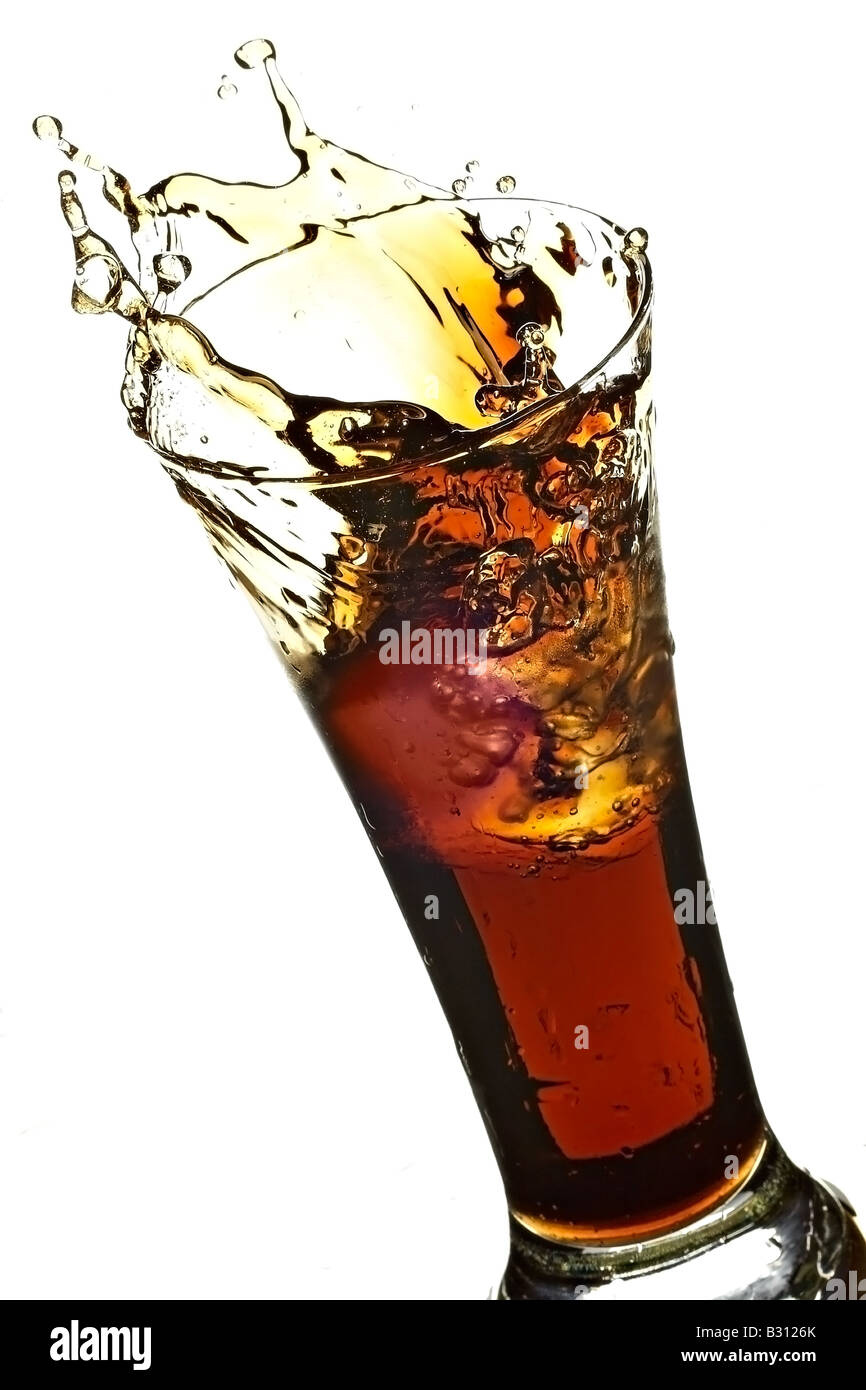 glass with cola on the white background Stock Photo