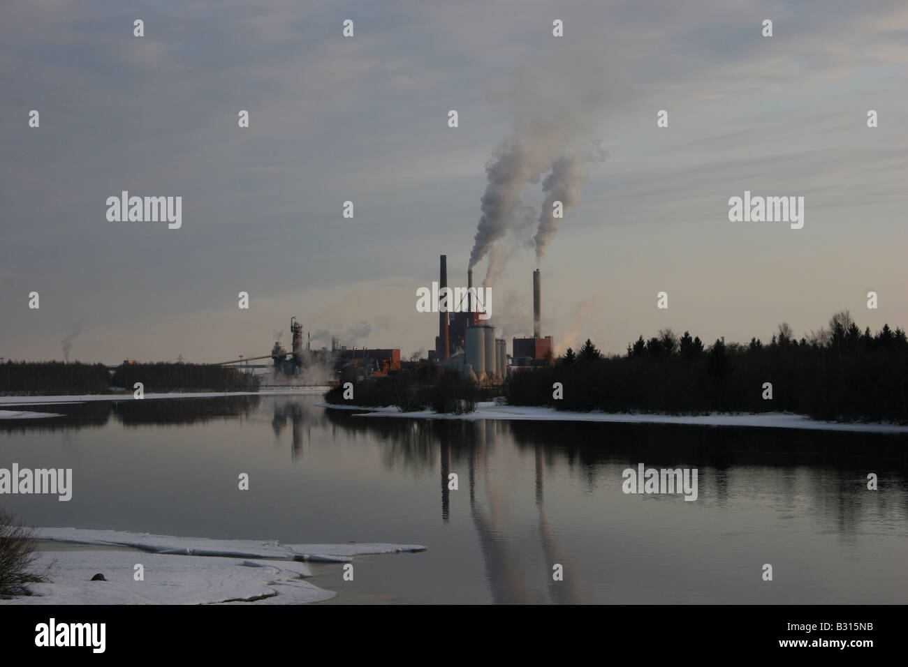 Pulp paper factory emissions in Oulu Finland Stock Photo Alamy