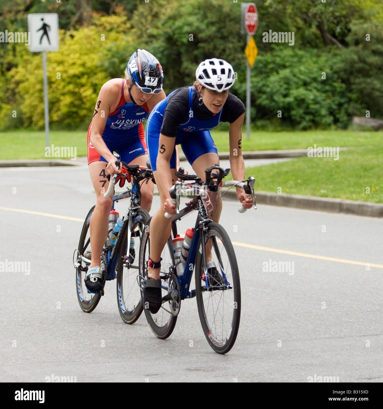 Leading cyclists Vancouver world triathlon championships 2008 Stock Photo Alamy