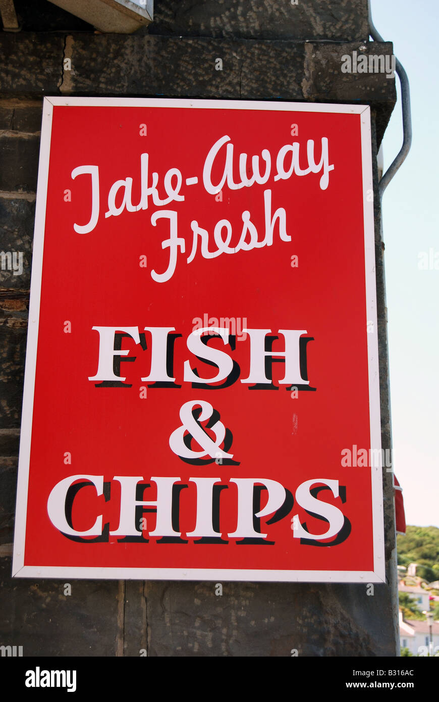 Fish and chips shop New Quay Stock Photo Alamy