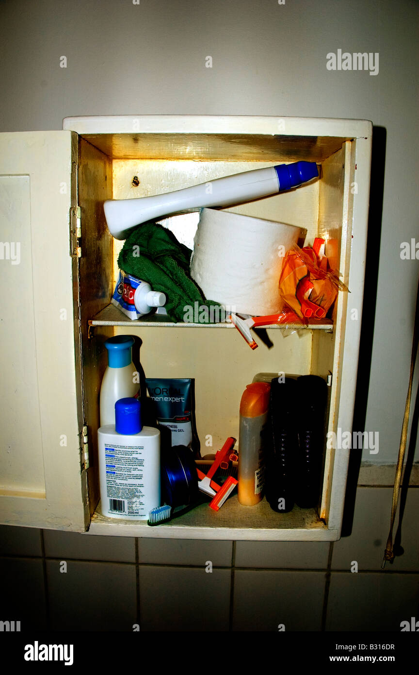 A bathroom cupboard on the wall Stock Photo - Alamy