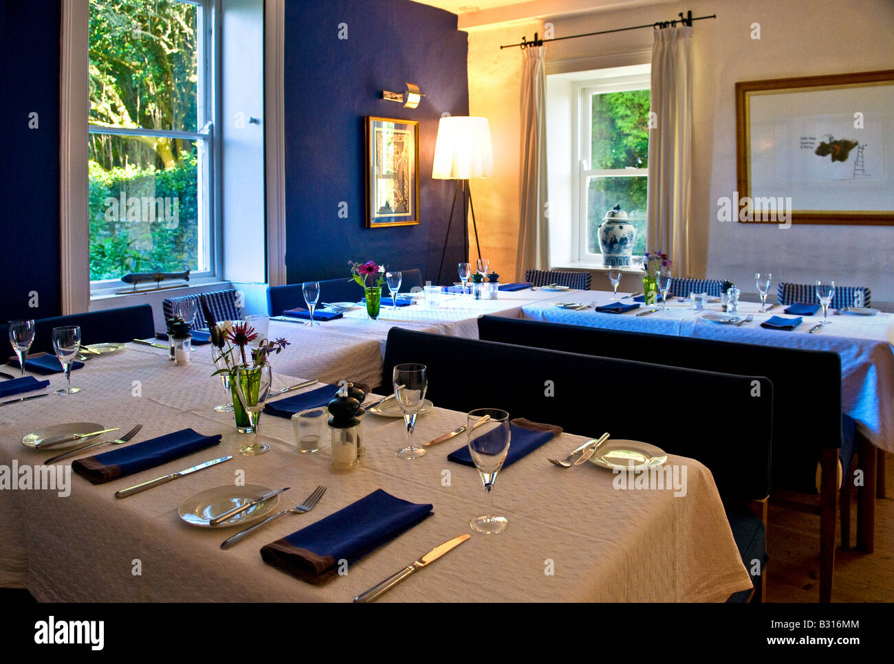 Inside the Casino House Restaurant, Kinsale, West Cork, Ireland. Stock Photo