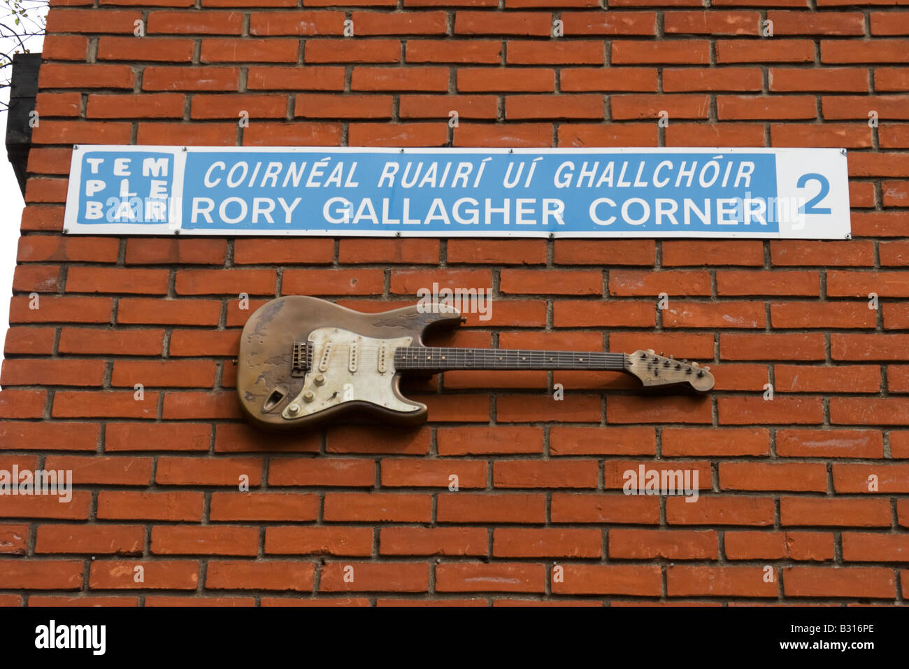Rory Gallagher Corner in Temple Bar Dublin 2. Stock Photo