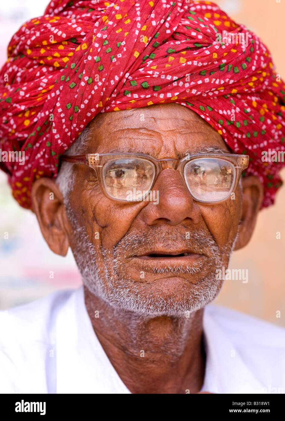 Portrait of local man, Jaipur City, Rajasthan, India, Subcontinent, Asia Stock Photo