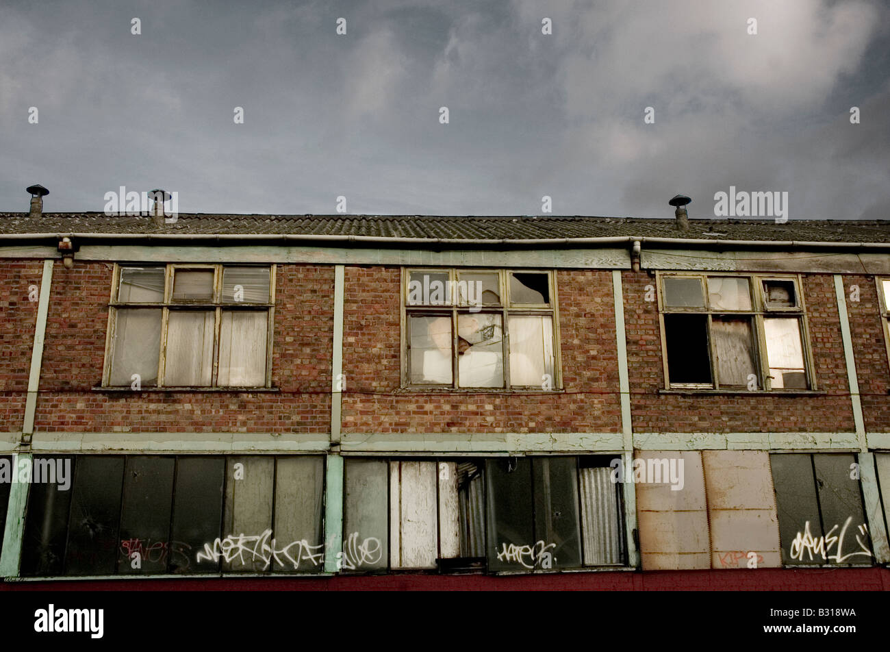 An abandoned warehouse building in London's East End. Olympic