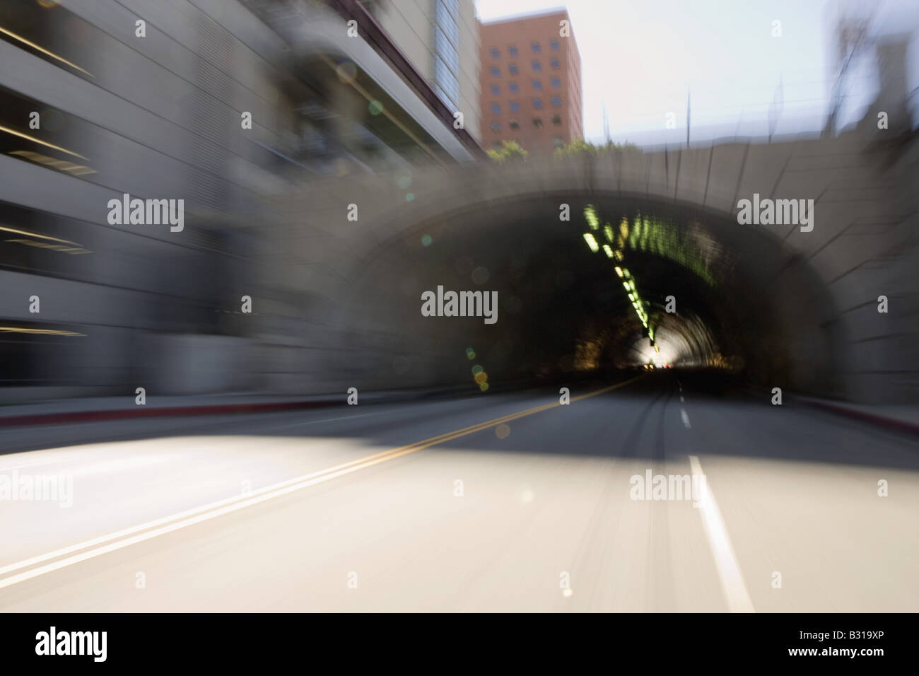 Traffic driving through tunnel Stock Photo Alamy