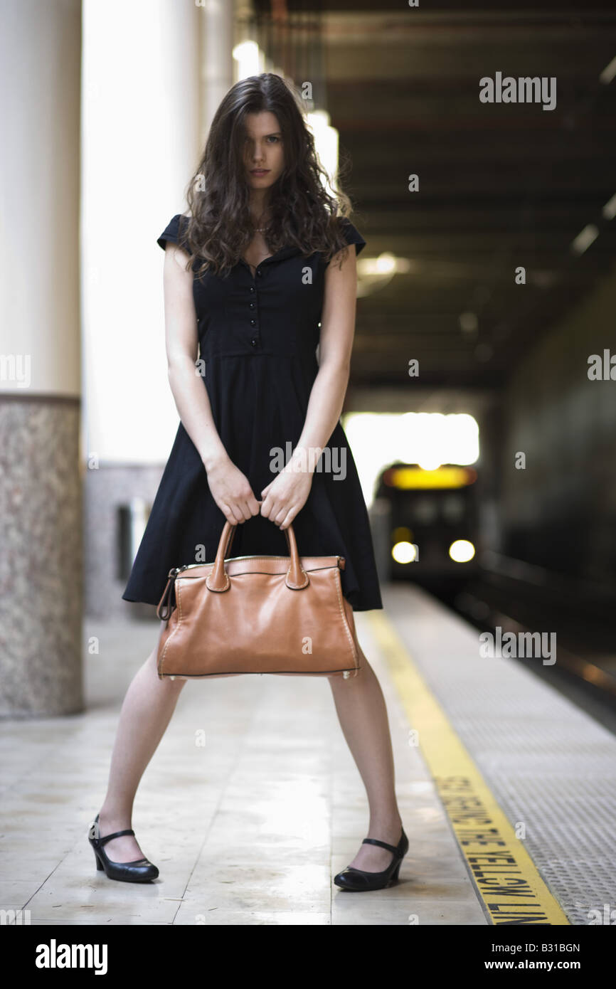 Waiting on train platform hi-res stock photography and images - Alamy