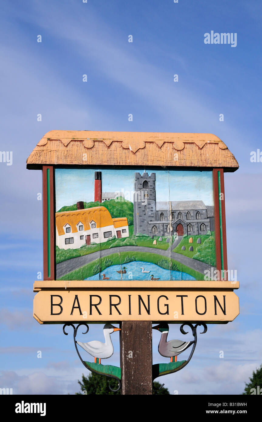 Village Sign Barrington Cambridgeshire England UK Stock Photo