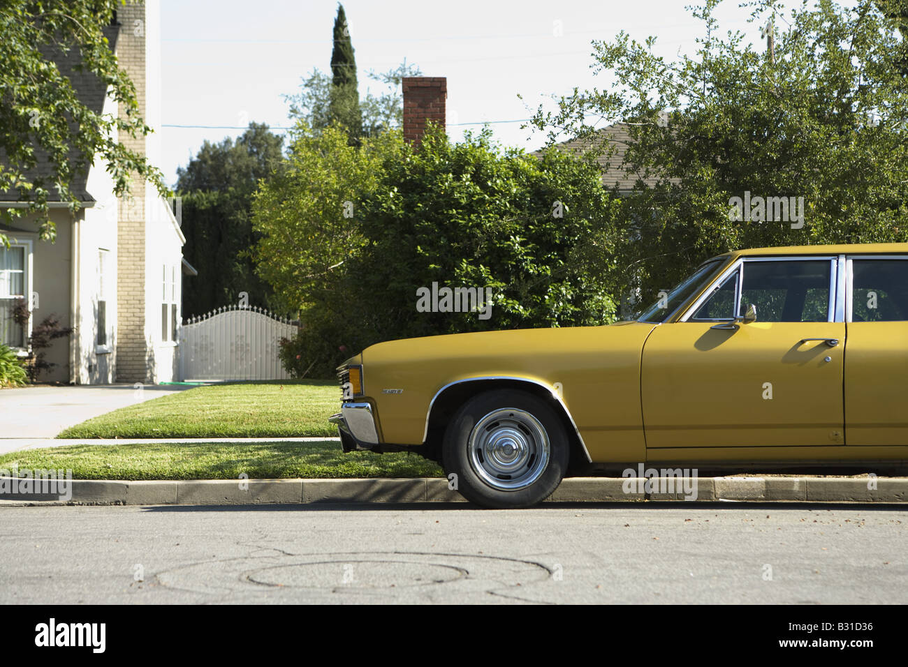 Chevy Chevelle Nomad parked on a suburban street Stock Photo