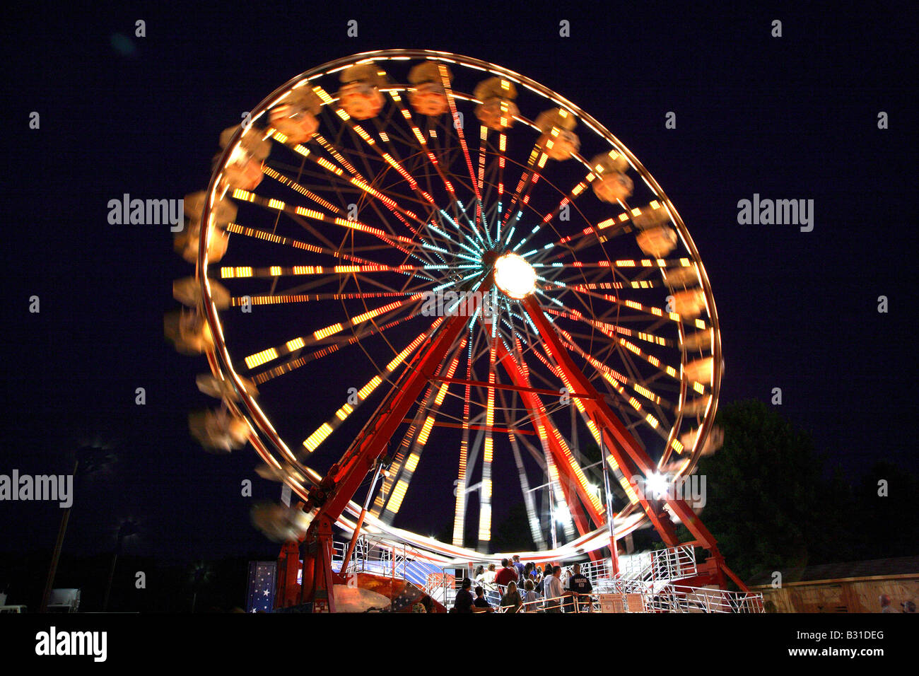 The Big Wheel / Ferris Wheel from front and slightly to side left. Stock Photo