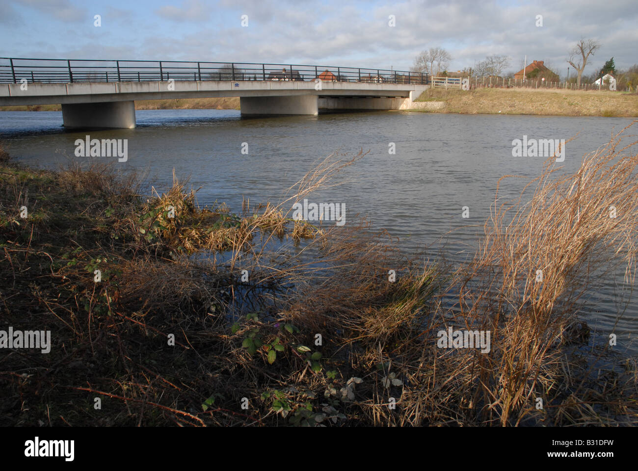 A road bridge over the Jubilee river in flood Stock Photo Alamy