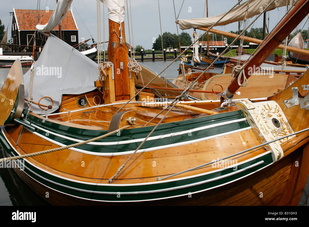 Beautiful old wooden sailing boat Stock Photo