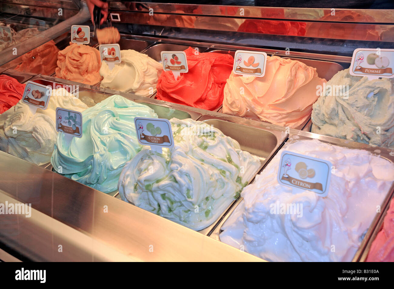 FRENCH ICE CREAM STALL Stock Photo Alamy