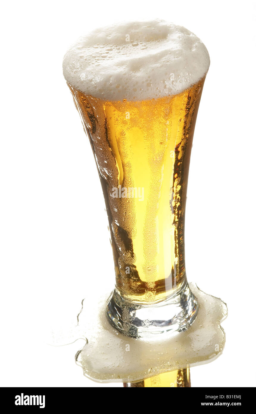 Beer in glass on the white background Stock Photo