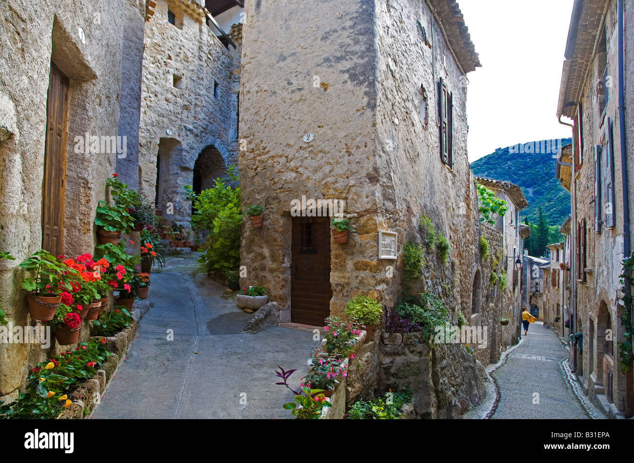 Village St Guilhem le Desert Village, Plus Beaux Villages, Languedoc-Roussillon, France Stock Photo