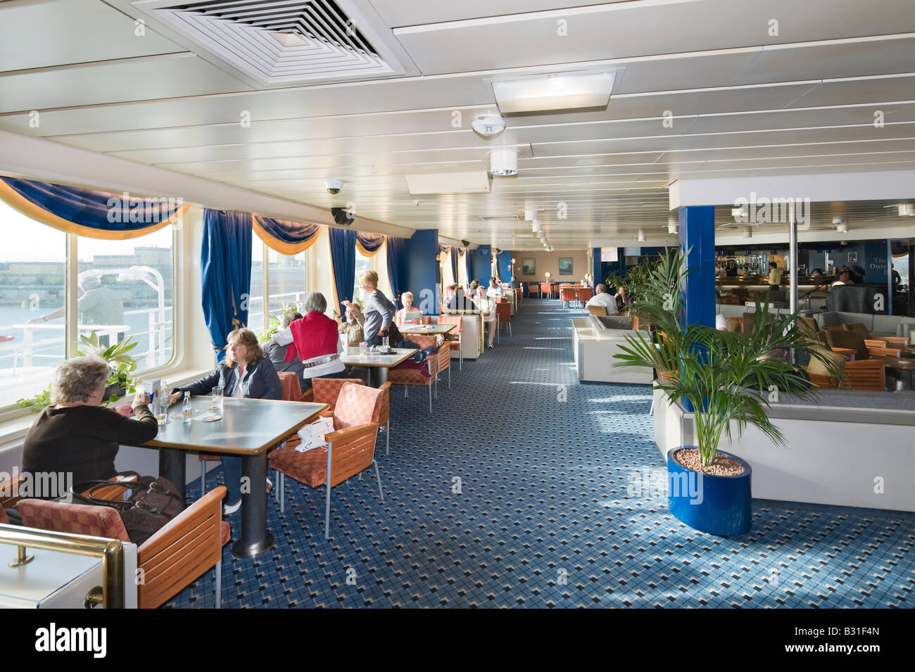 The Flying Dutchman (one of several bars) onboard P&O North Sea Ferry on Hull/Zeebrugge route, Hull Docks,  England Stock Photo