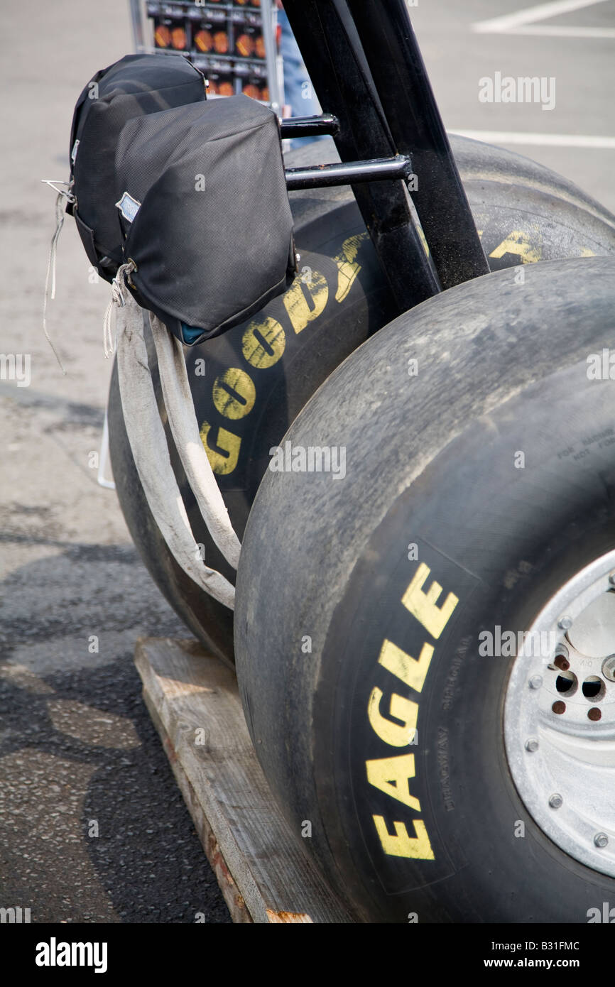 Top fuel dragster parachute Stock Photo