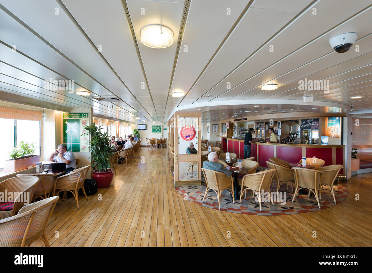 Boulevard Bar (one of several cafe bars) onboard P&O North Sea Ferry on