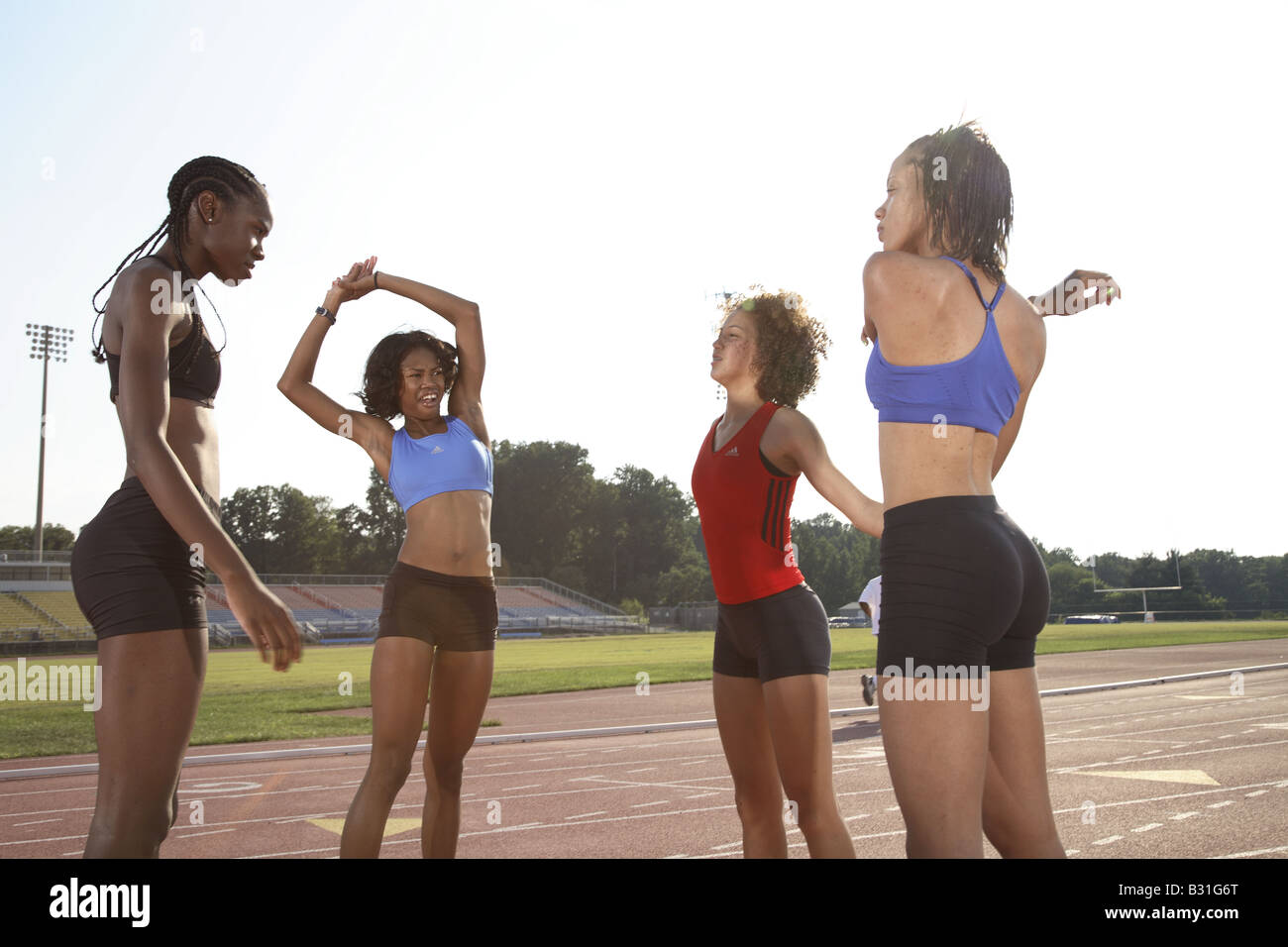 young female athletes Stock Photo Alamy
