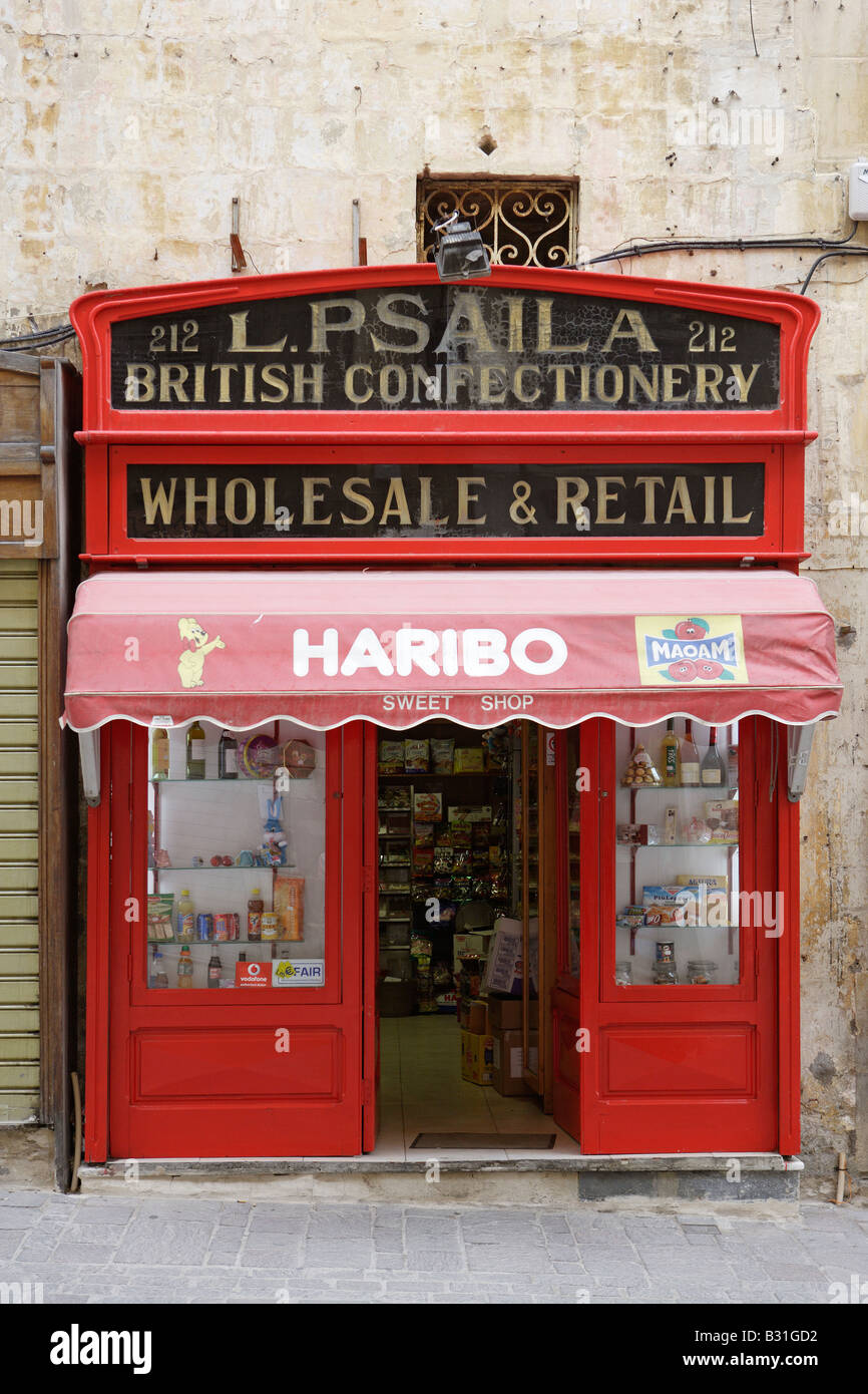 Traditional British Sweet Shop, Valletta, Malta Stock Photo Alamy