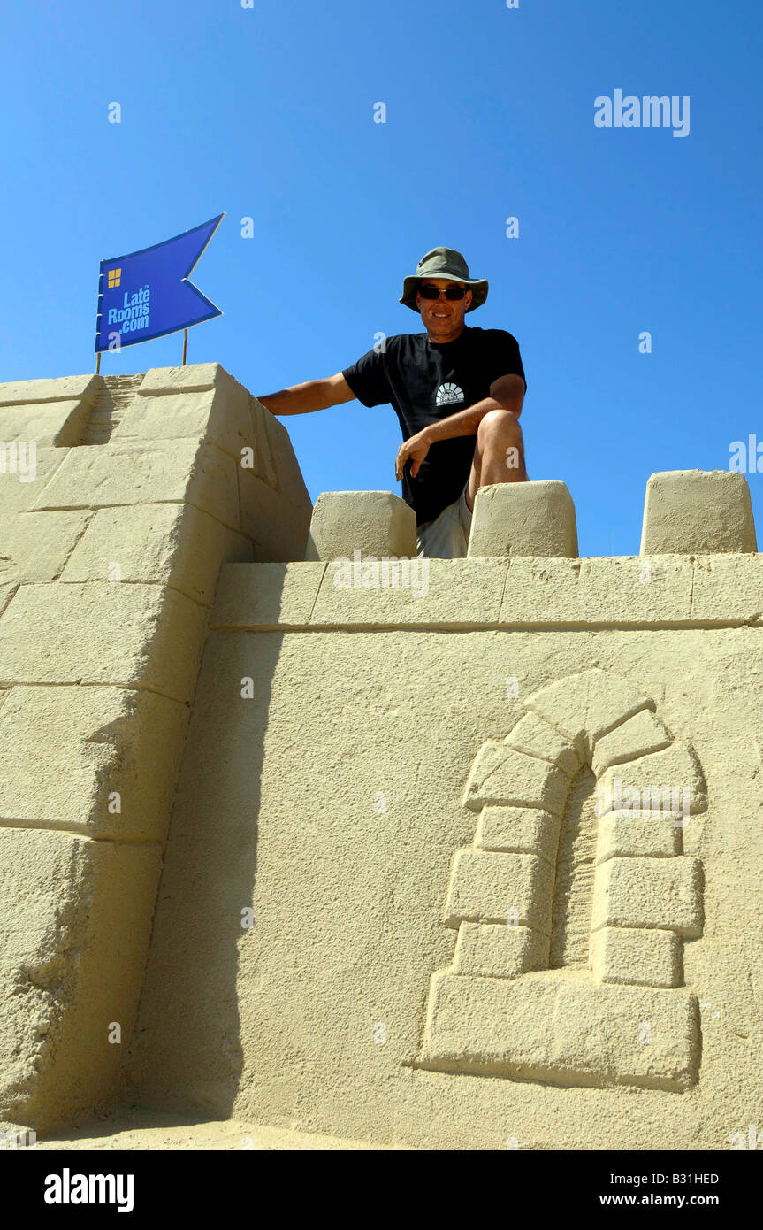 Mark Anderson and world’s first ever sand hotel and the largest sandcastle built in the UK