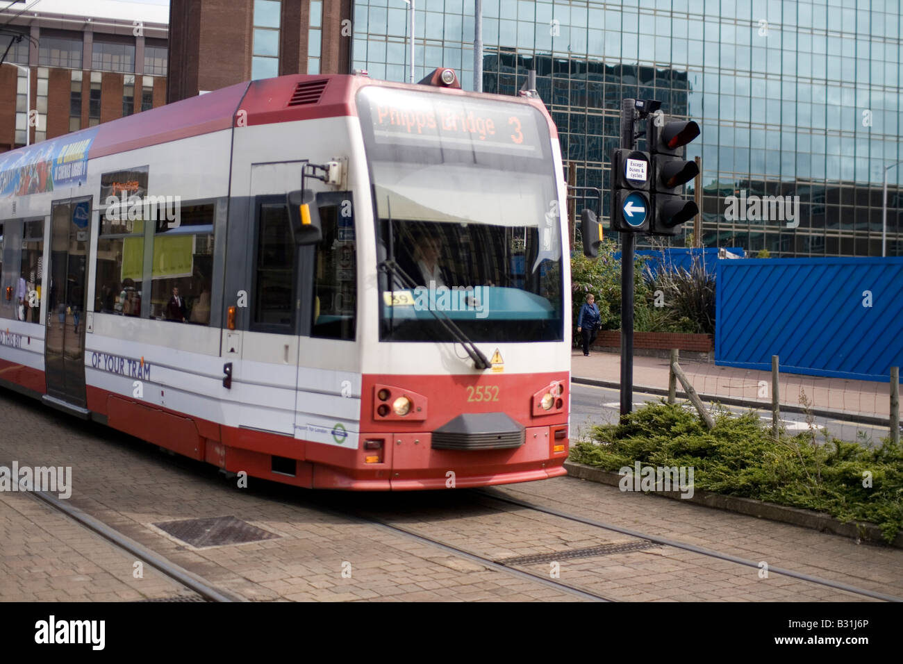 a tram in croydon Stock Photo Alamy