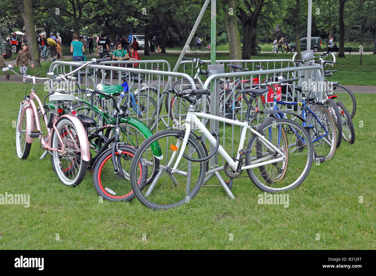 Cycle park at Camden Green Fair London England UK Stock Photo