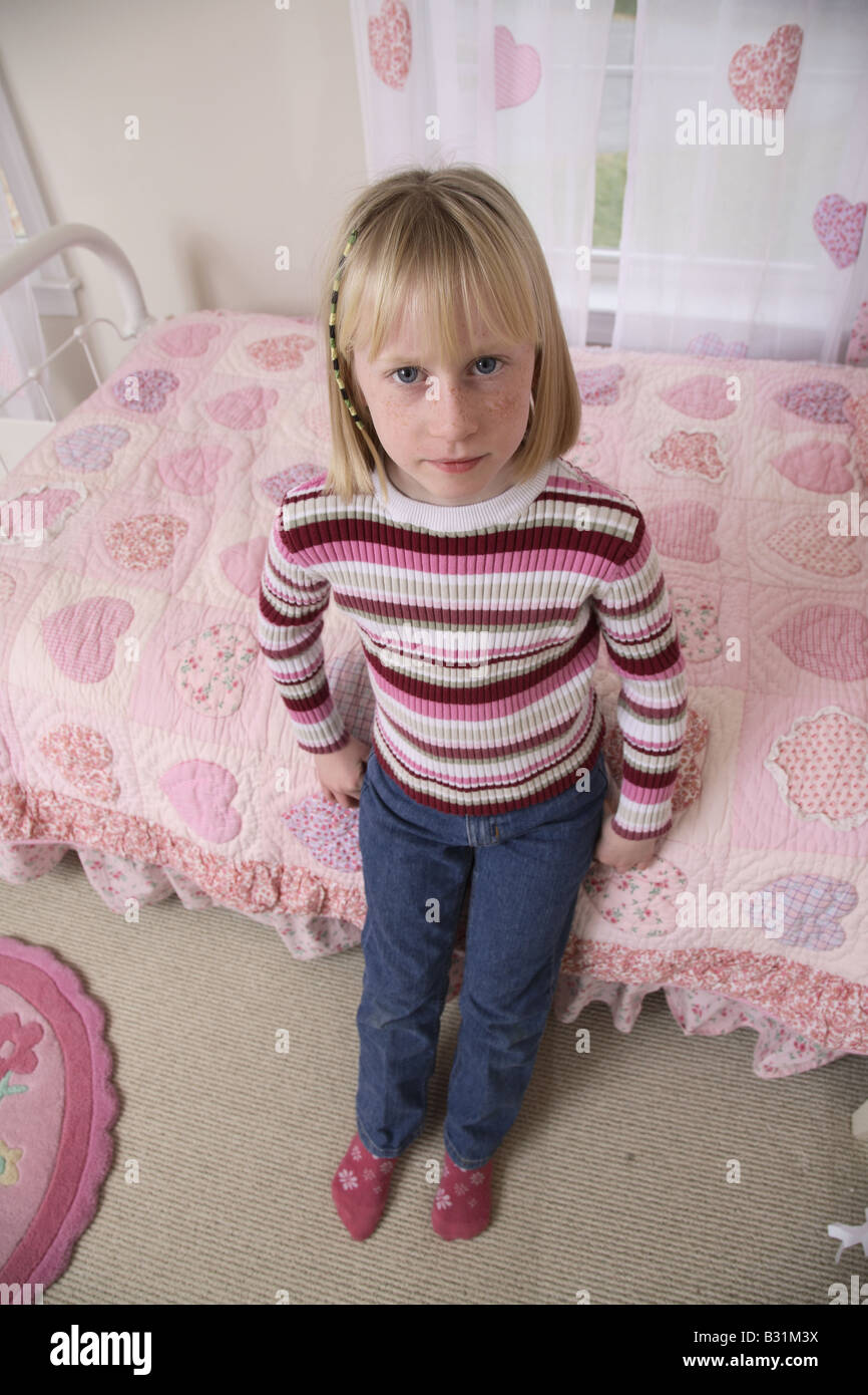 young girl in bedroom Stock Photo - Alamy