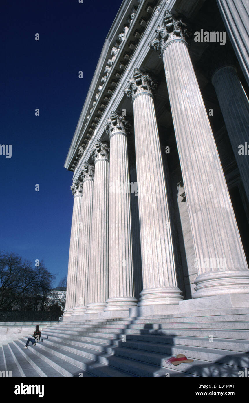 Building with Marble Columns Pillars Stock Photo