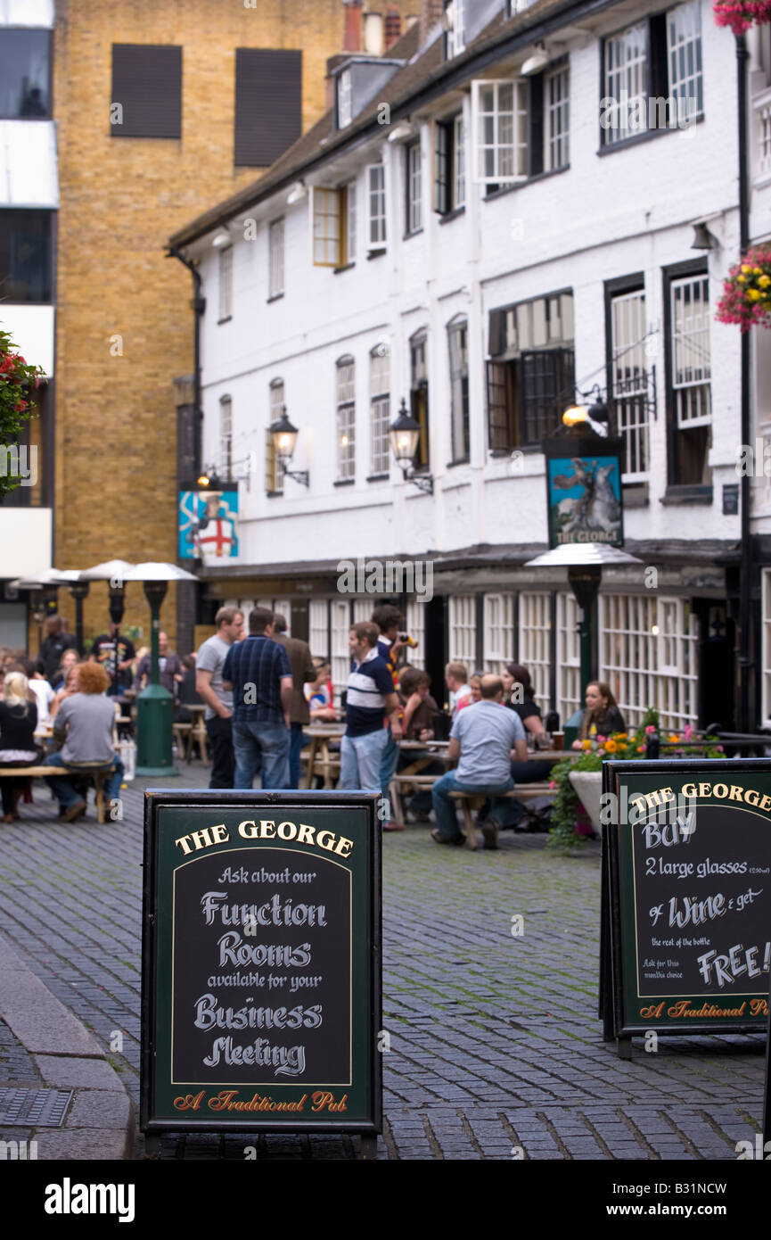 The George Pub off Borough High Street SE1 London United Kingdom Stock Photo