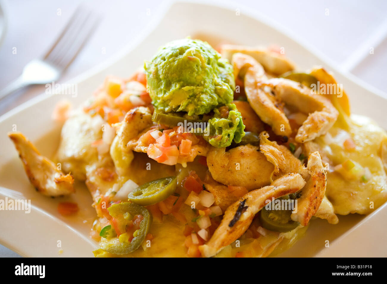 chicken nacho dish Stock Photo