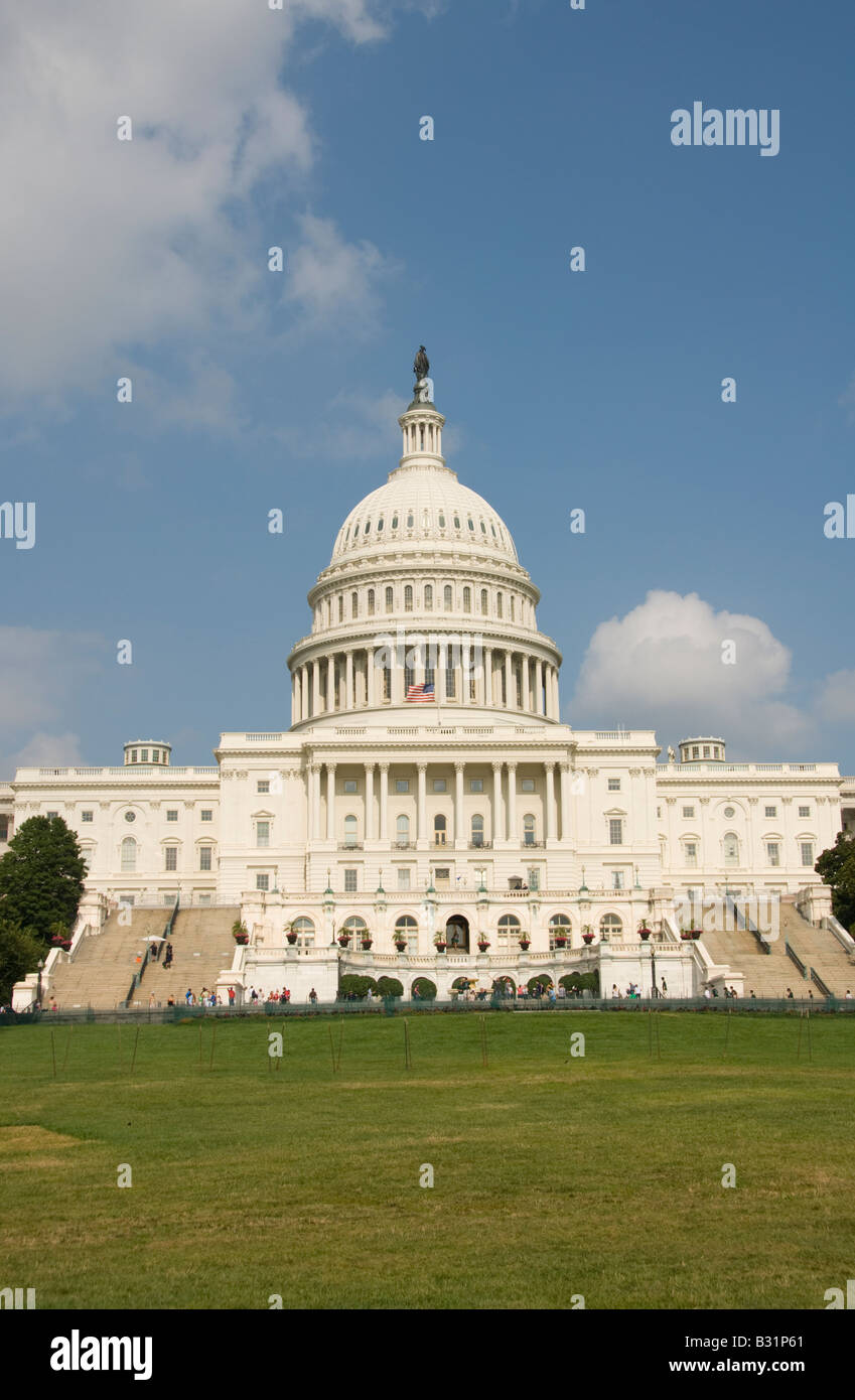 The dome of the US Capitol Building, legislative branch of the US government, in Washington, DC. Stock Photo