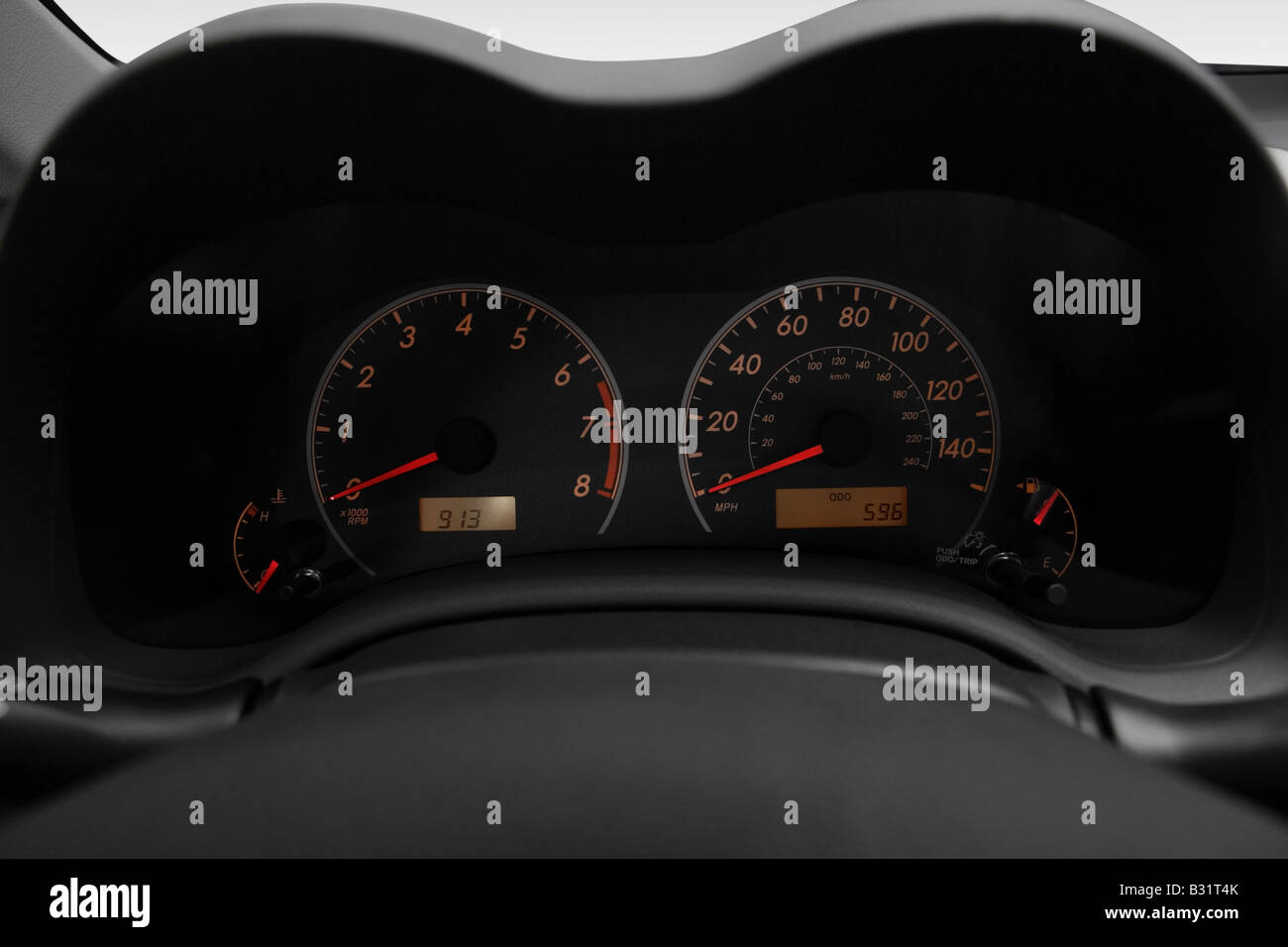 2009 Toyota Corolla S in Silver Speedometer/tachometer Stock Photo