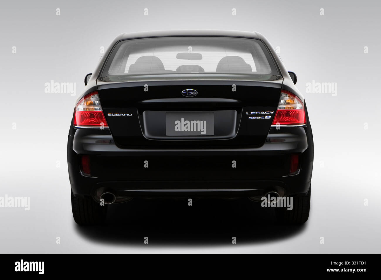 2009 Subaru Legacy 2.5 GT Spec B in Black - Low/Wide Rear Stock Photo