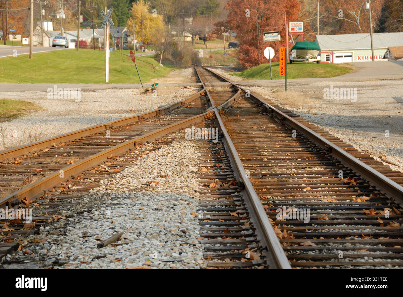 Rail Road Switching track in Zanesville Ohio Stock Photo - Alamy