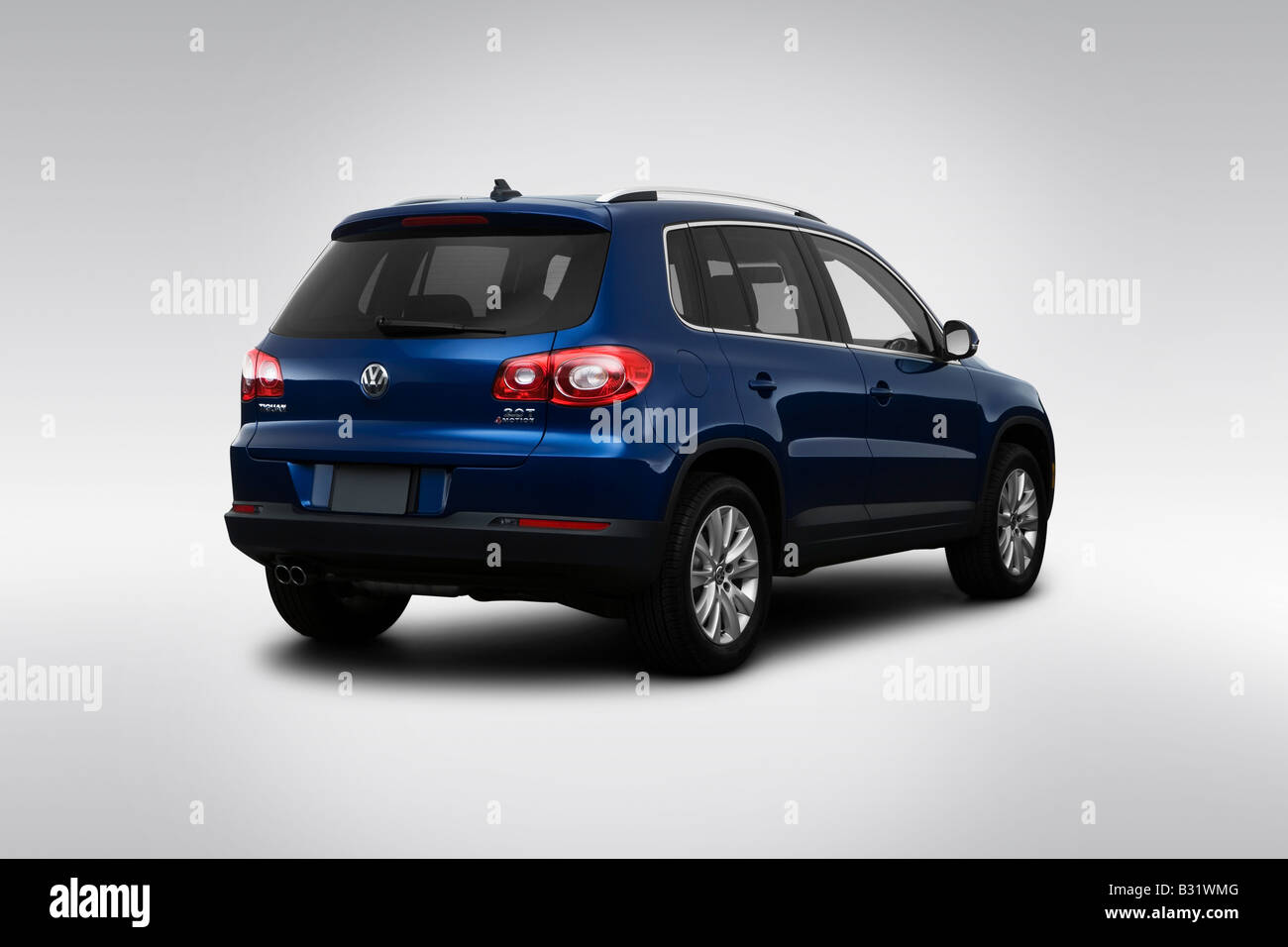 2009 Volkswagen Tiguan SE in Blue - Rear angle view Stock Photo