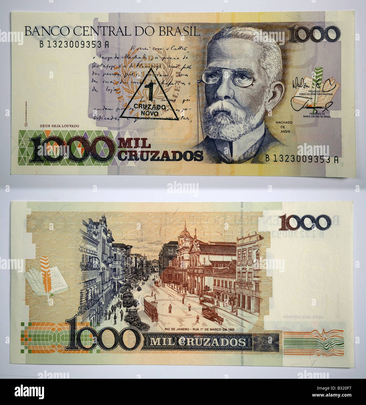 BRAZIL-BANCO CENTRAL DO BRASIL 1,000 MIL CRUZADOS *0160A PAPER MONEY