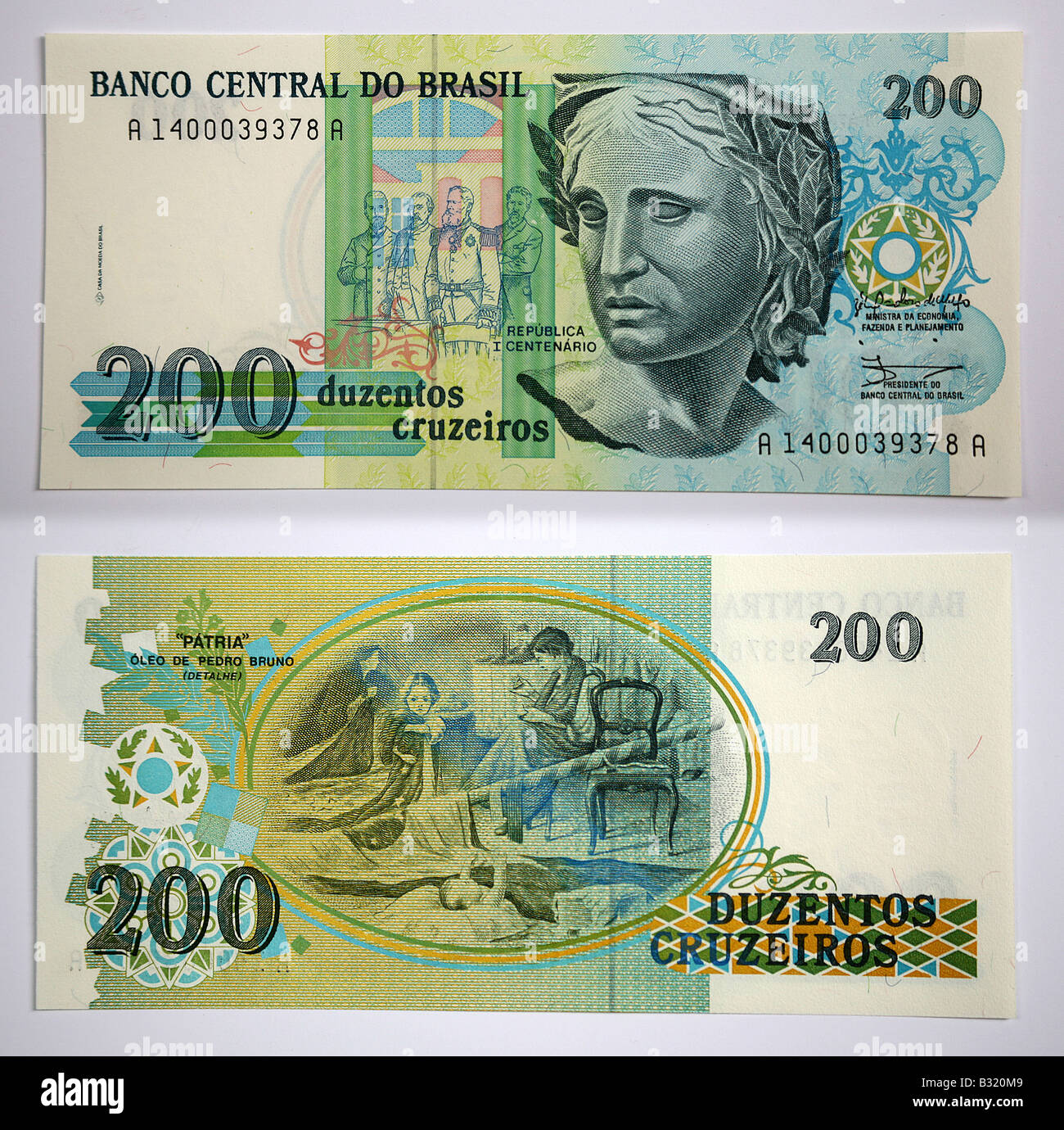 Brazilian Currency 100 Banco Central Do Brasil 200 Stock Photo