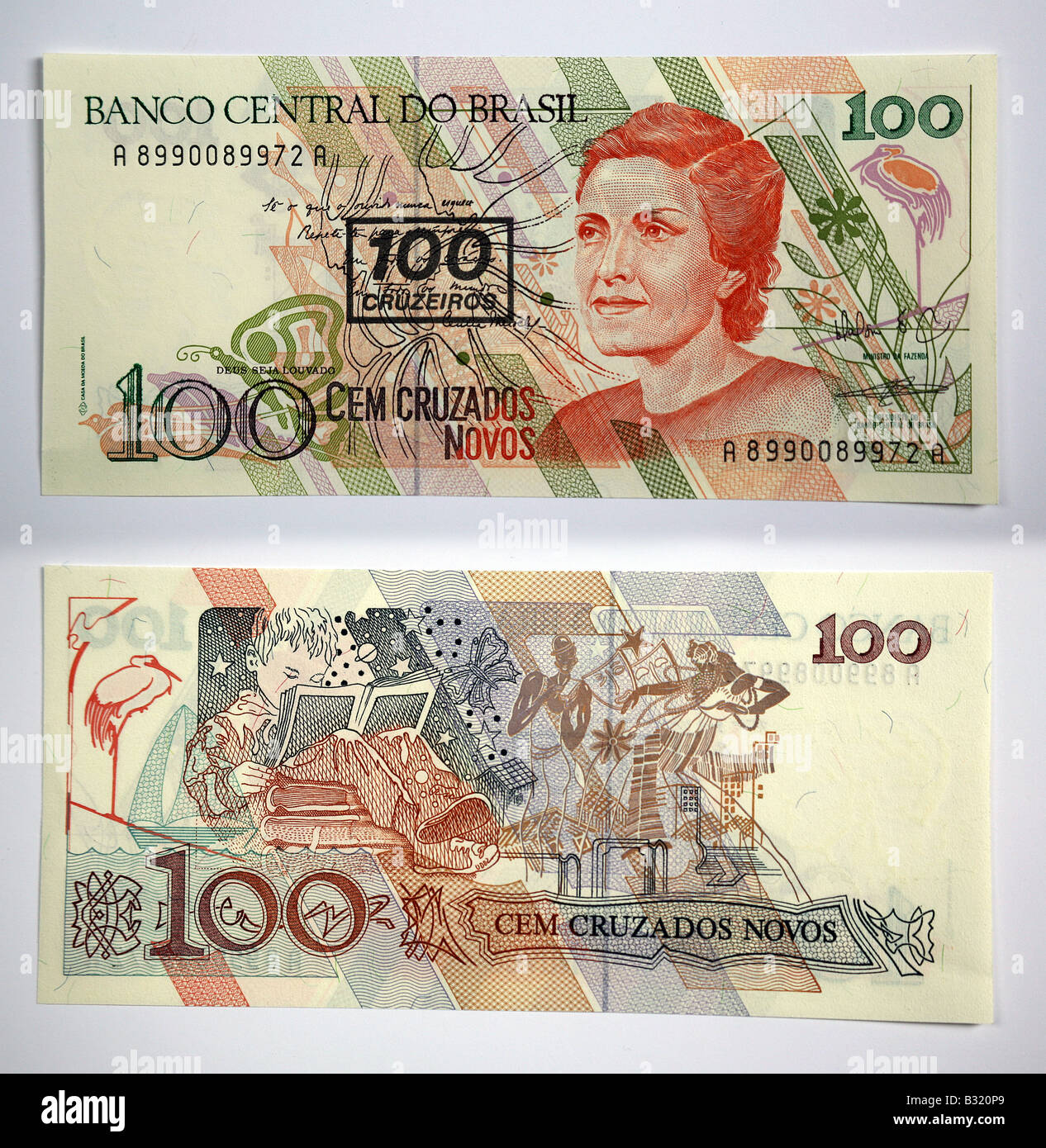 Brazilian Currency 100 Banco Central Do Brasil 100 Stock Photo